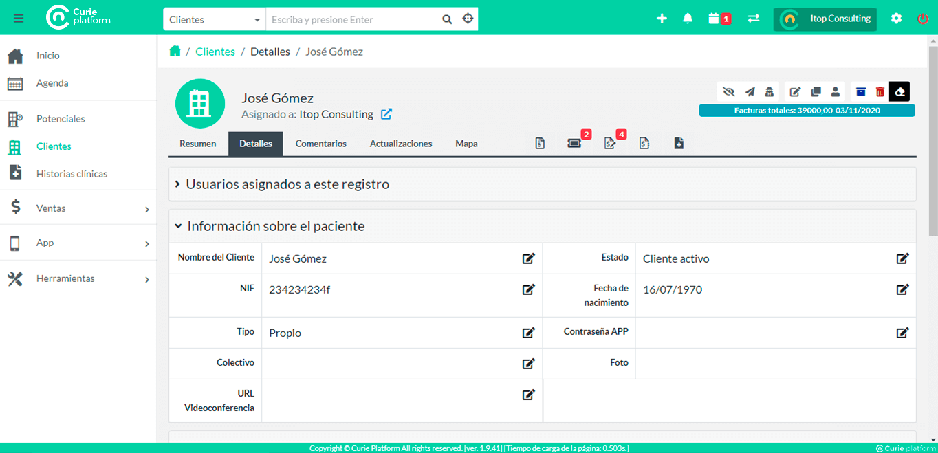 Curie Platform - Clientes